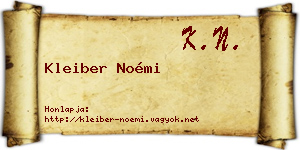 Kleiber Noémi névjegykártya